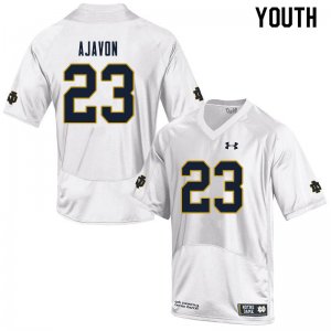 Notre Dame Fighting Irish Youth Litchfield Ajavon #23 White Under Armour Authentic Stitched College NCAA Football Jersey KYG2199FJ
